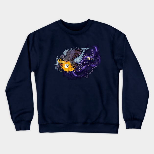 Raven Sky Folklore Crewneck Sweatshirt by Shadowind